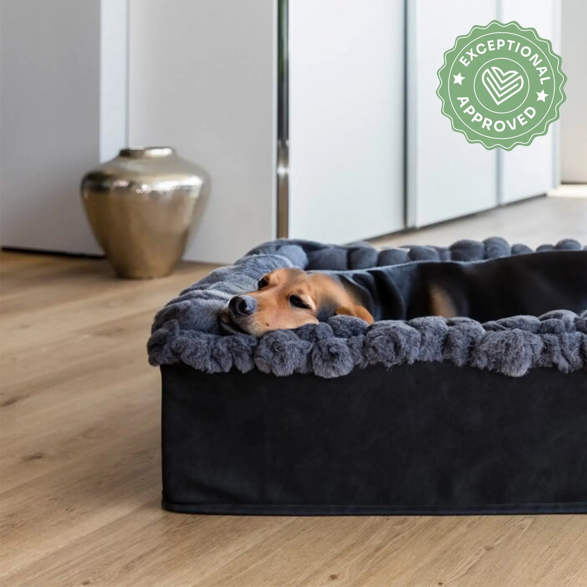 Hundebett Buddelbox Dunkelgrau Exceptional - Manufaktur mit Herz