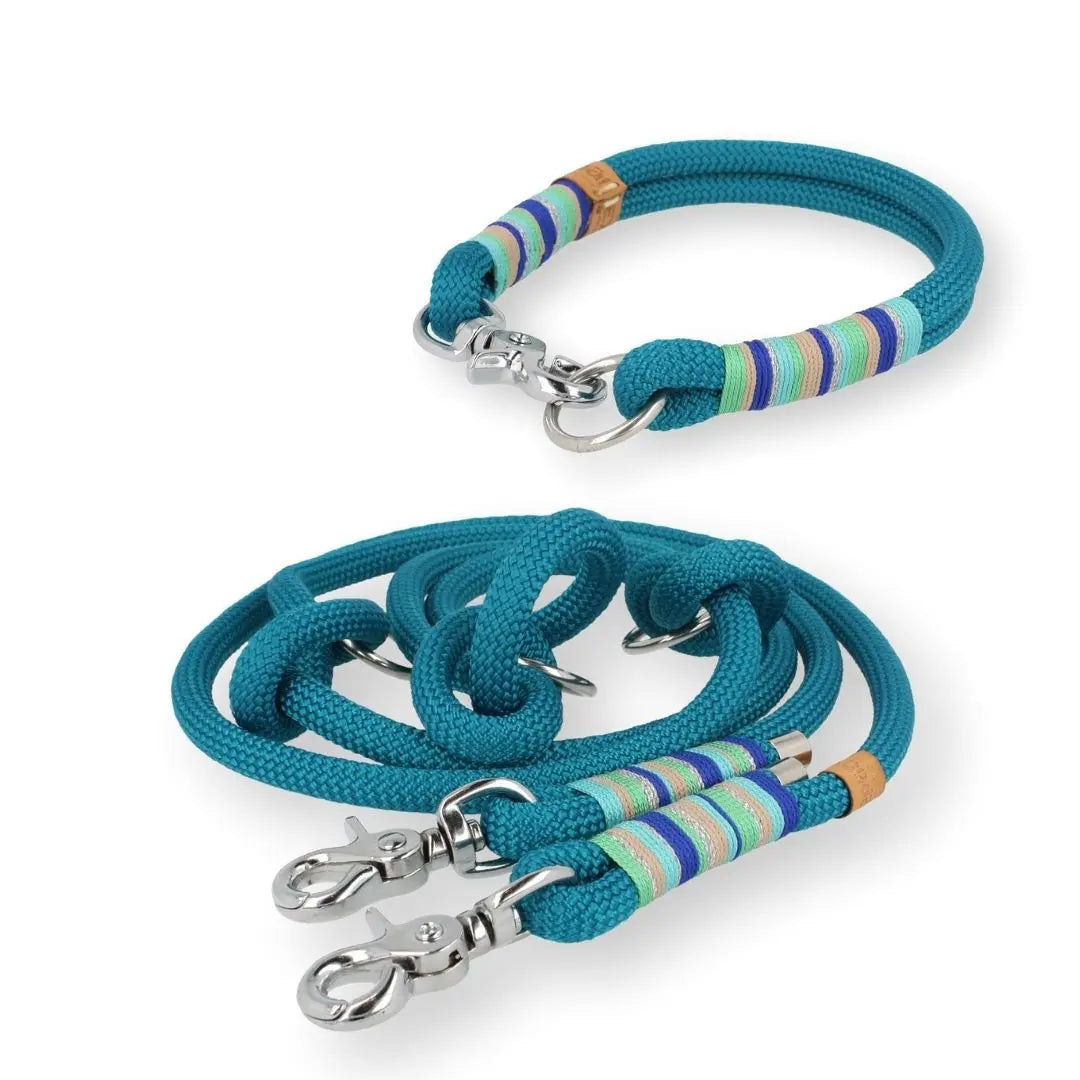 Set | Tauhalsband und Leine 'Ibiza Breeze' Exceptional - Manufaktur mit Herz