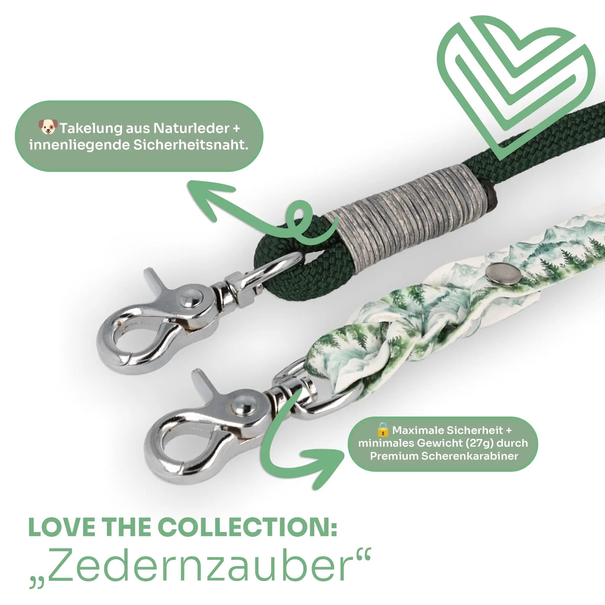 Hundeleine aus Tau x BioThane® 'Zedernzauber' Exceptional - Manufaktur mit Herz