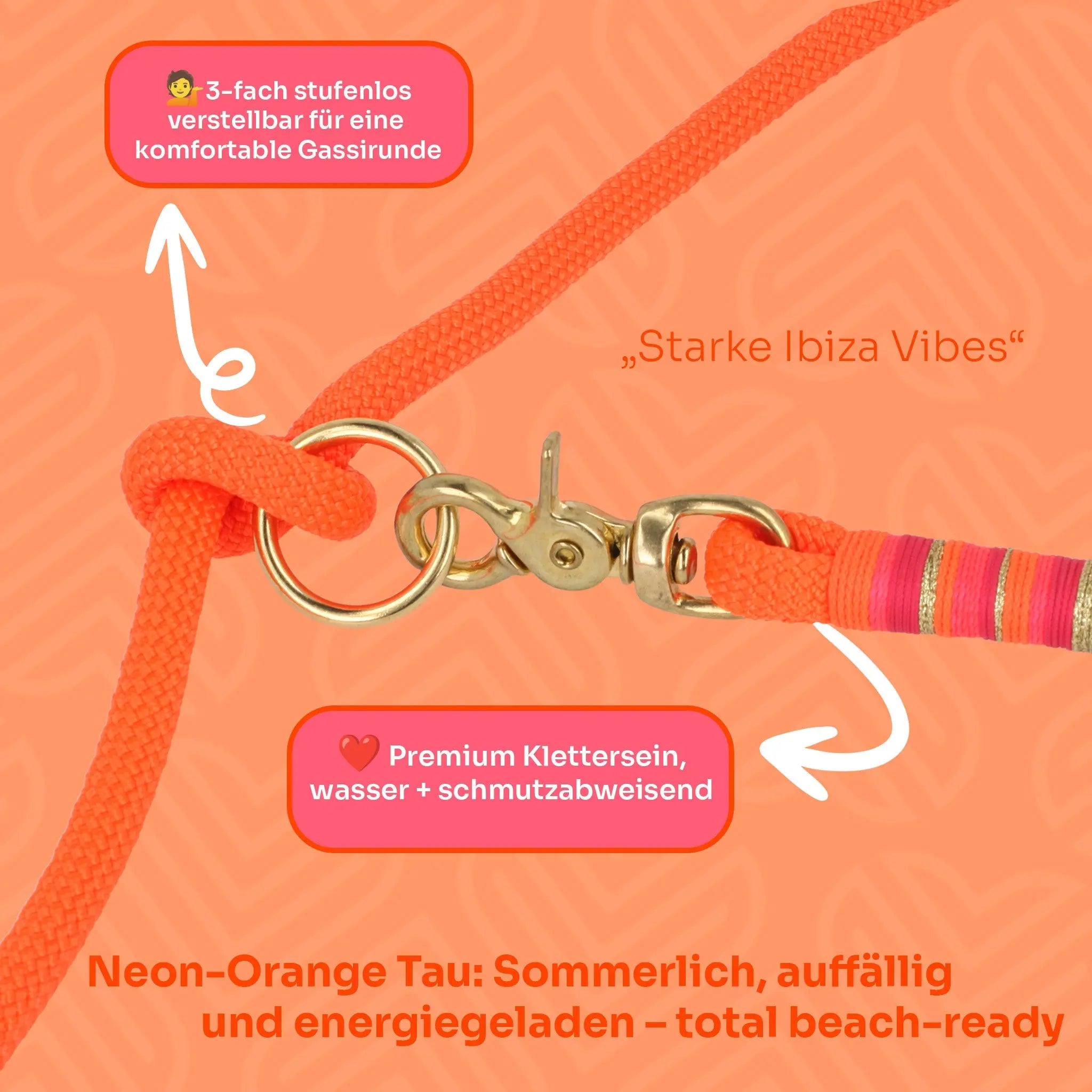 Set | Tauhalsband und Leine 'Fuego Ibiza' Exceptional - Manufaktur mit Herz