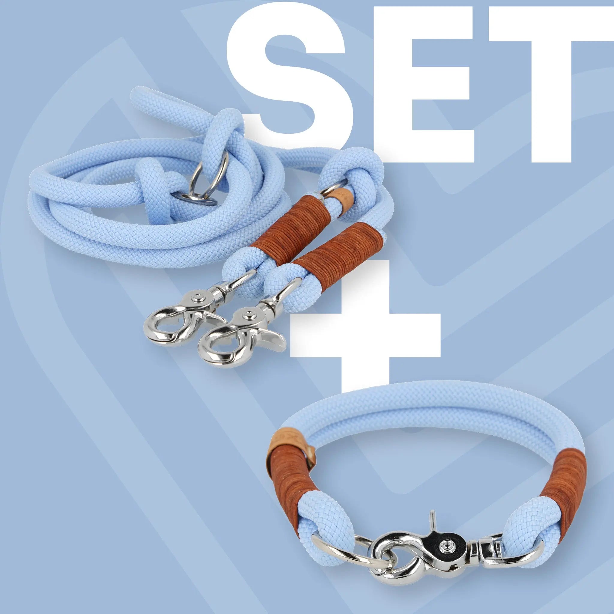 Set | Tauhalsband und Leine 'Gletscherlicht' Exceptional - Manufaktur mit Herz