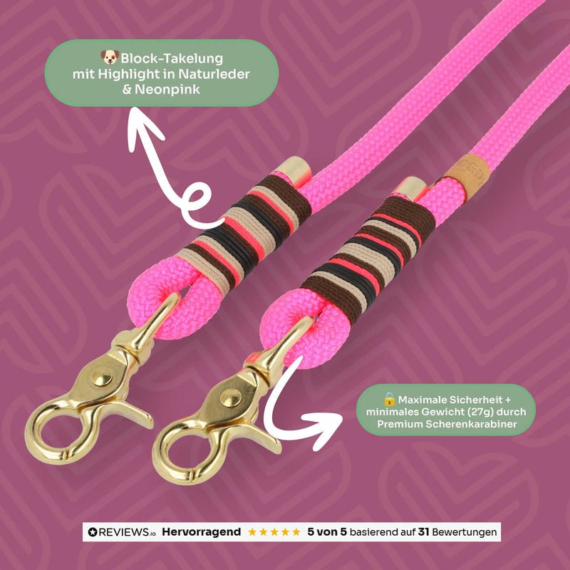 Tauleine 'Flamingo Glow' – Detailansicht des Karabiners, Exceptional