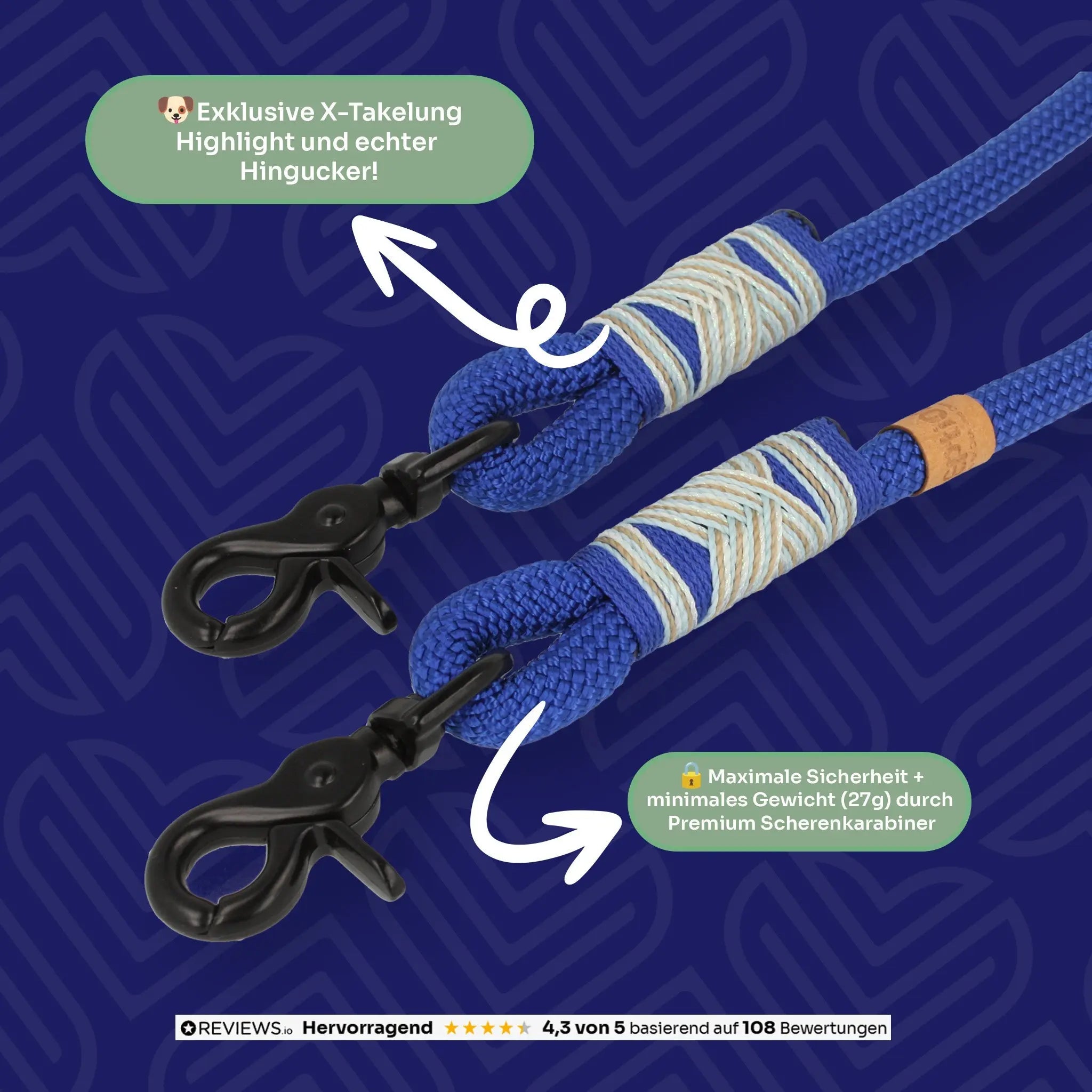 Set | Tauhalsband und Leine 'Polarnacht' Exceptional - Manufaktur mit Herz