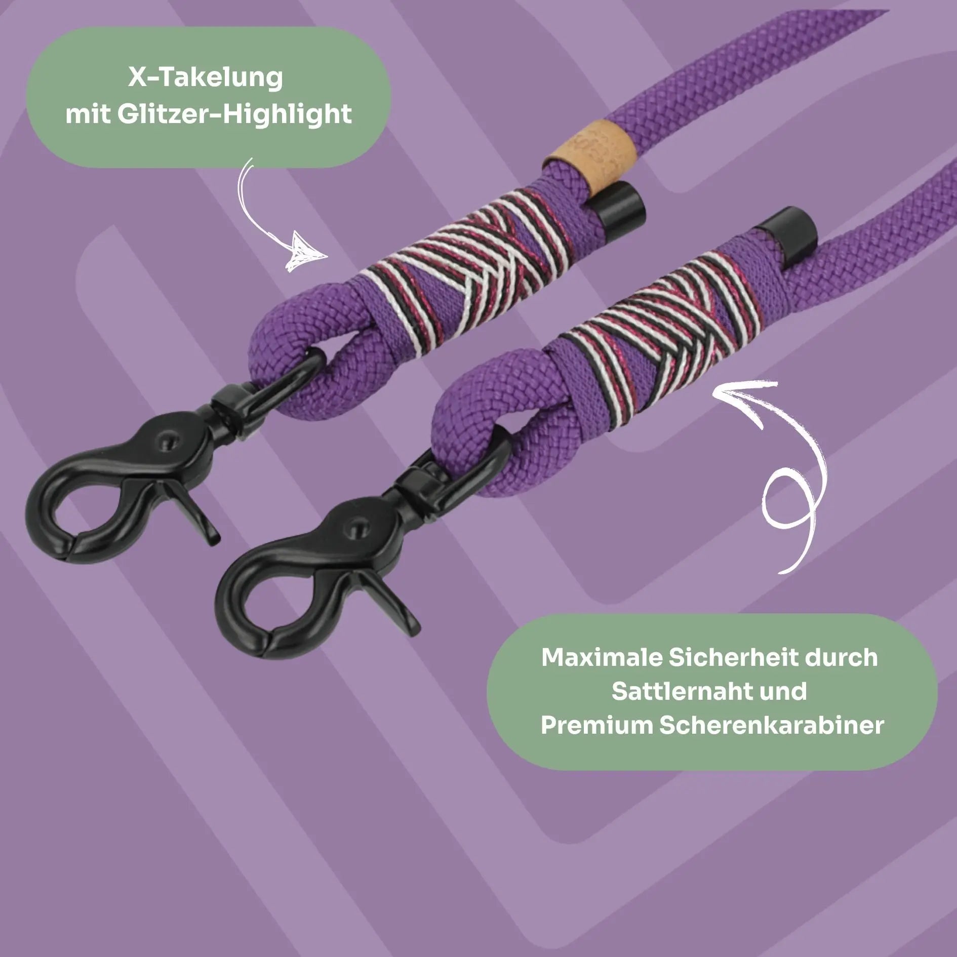 Set | Tauhalsband und Leine 'Purple Grape' Exceptional - Manufaktur mit Herz
