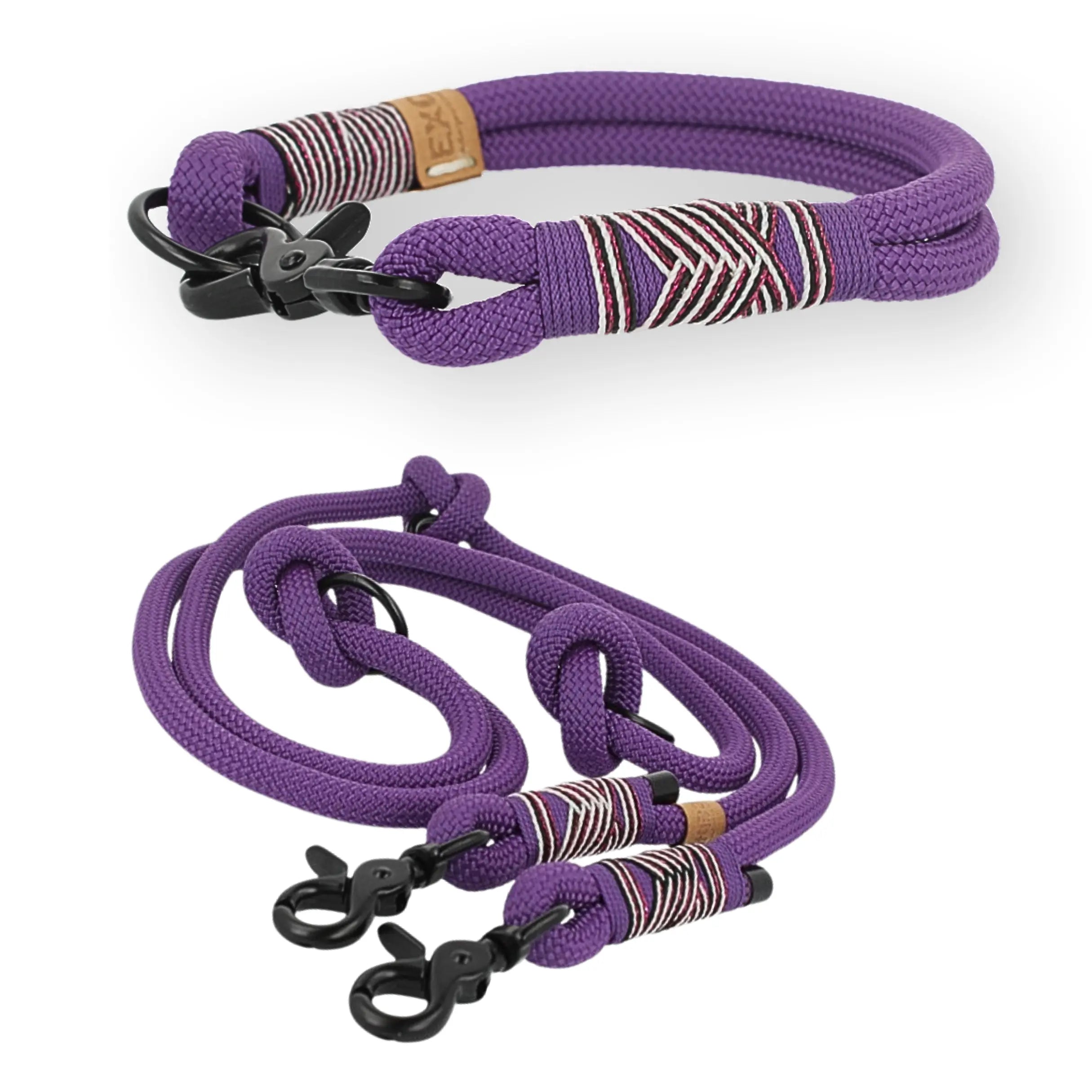 Set | Tauhalsband und Leine 'Purple Grape' Exceptional - Manufaktur mit Herz