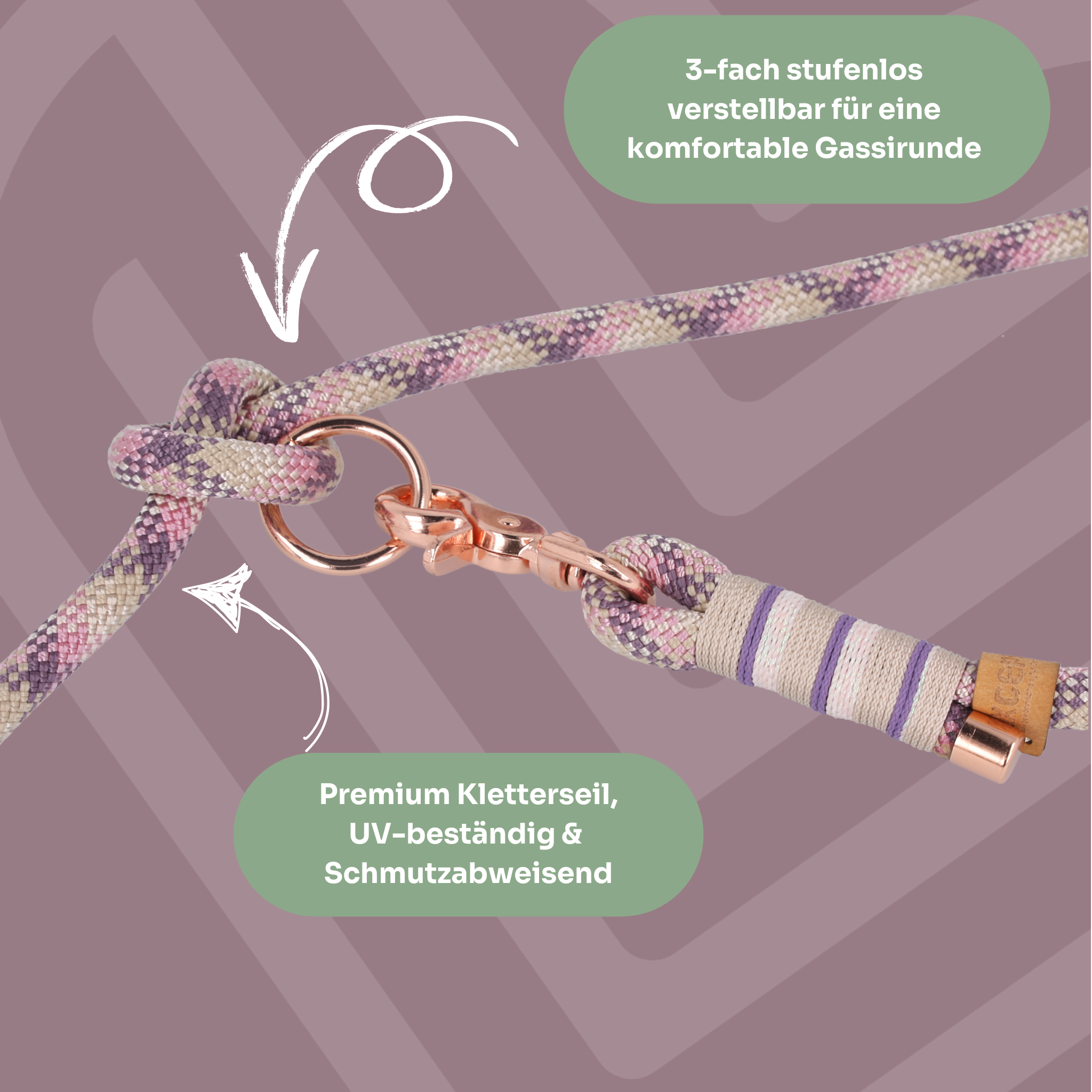 Set | Tauhalsband und Leine 'Misty Rose'