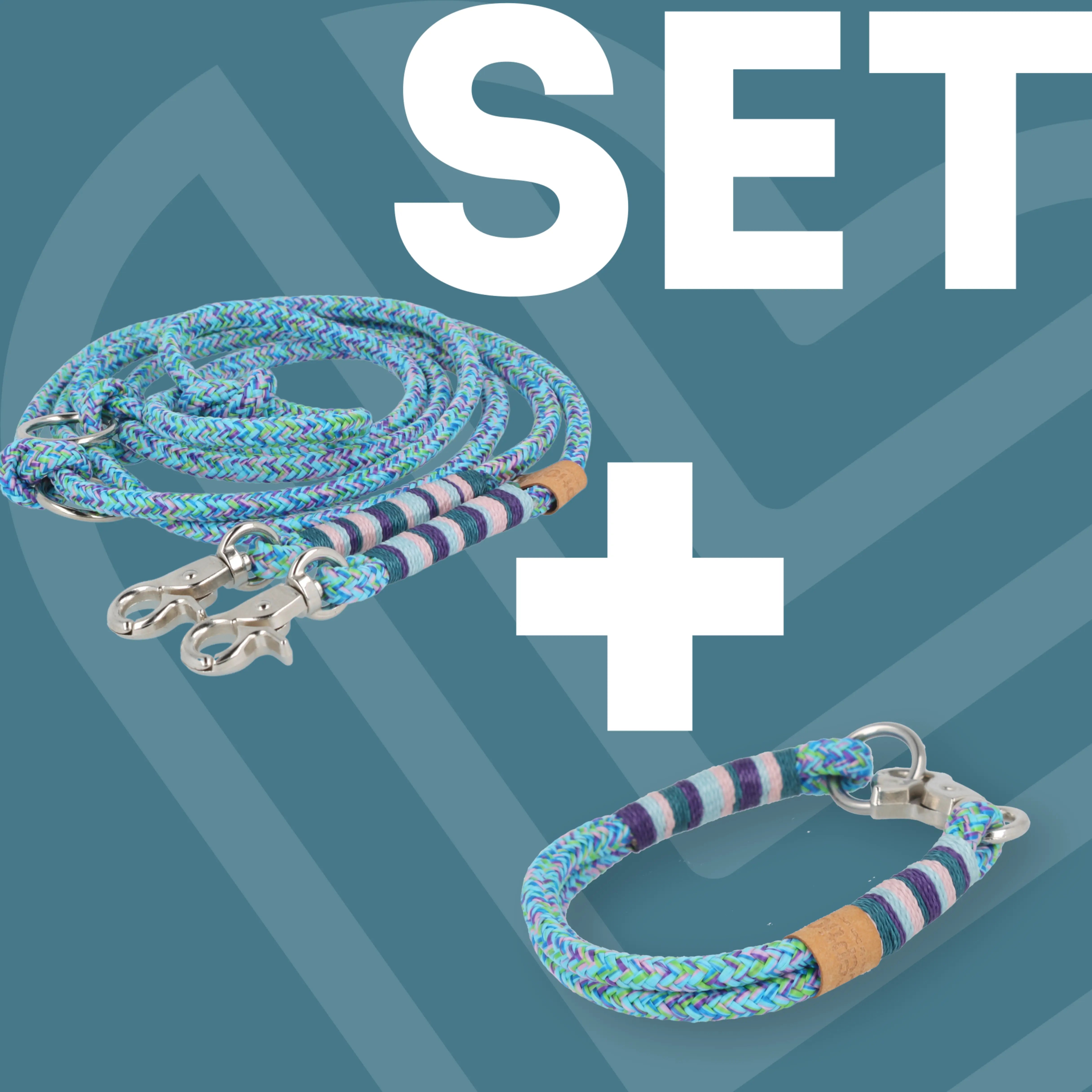 Set small | Tauhalsband und Leine 'Moonlit Mermaid' Exceptional - Manufaktur mit Herz