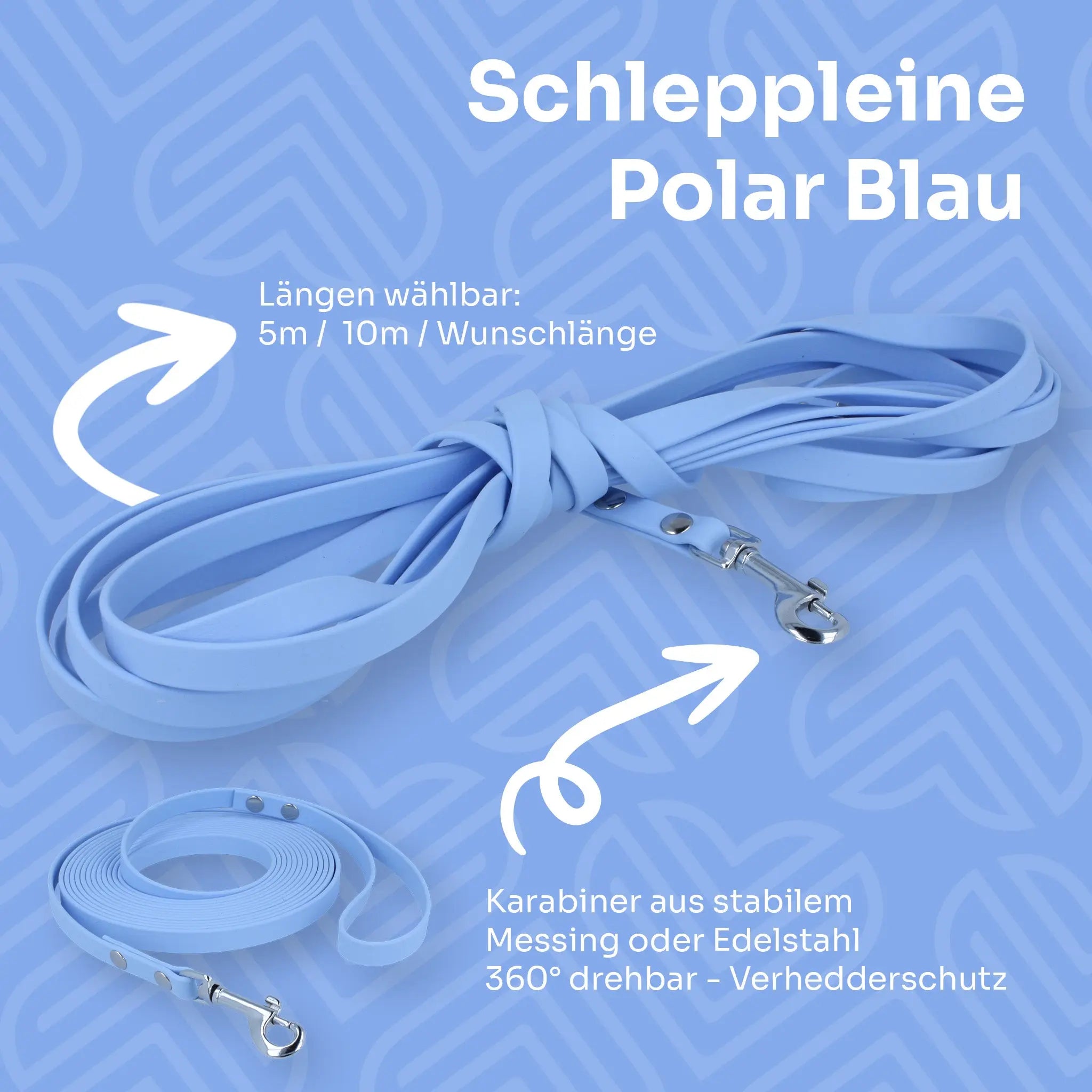 Wasserfeste Schleppleine aus BioThane® Exceptional - Manufaktur mit Herz