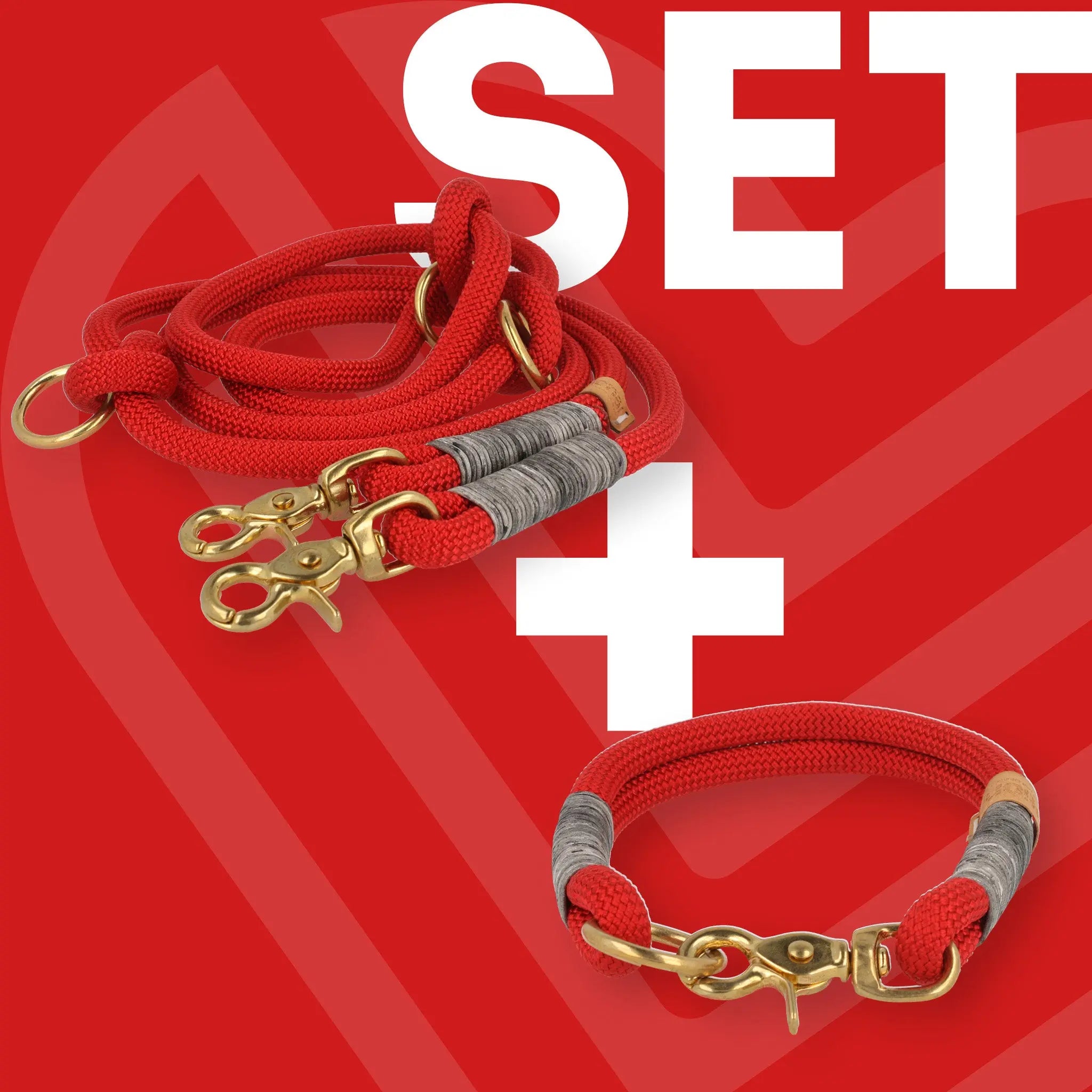 Set | Tauhalsband und Leine 'Rose of Smoke' Exceptional - Manufaktur mit Herz