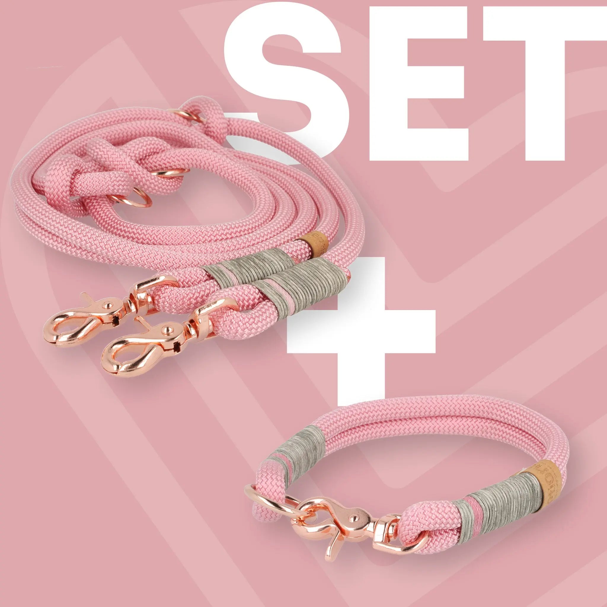Set | Tauhalsband und Leine 'Whispering Rosé' Exceptional - Manufaktur mit Herz