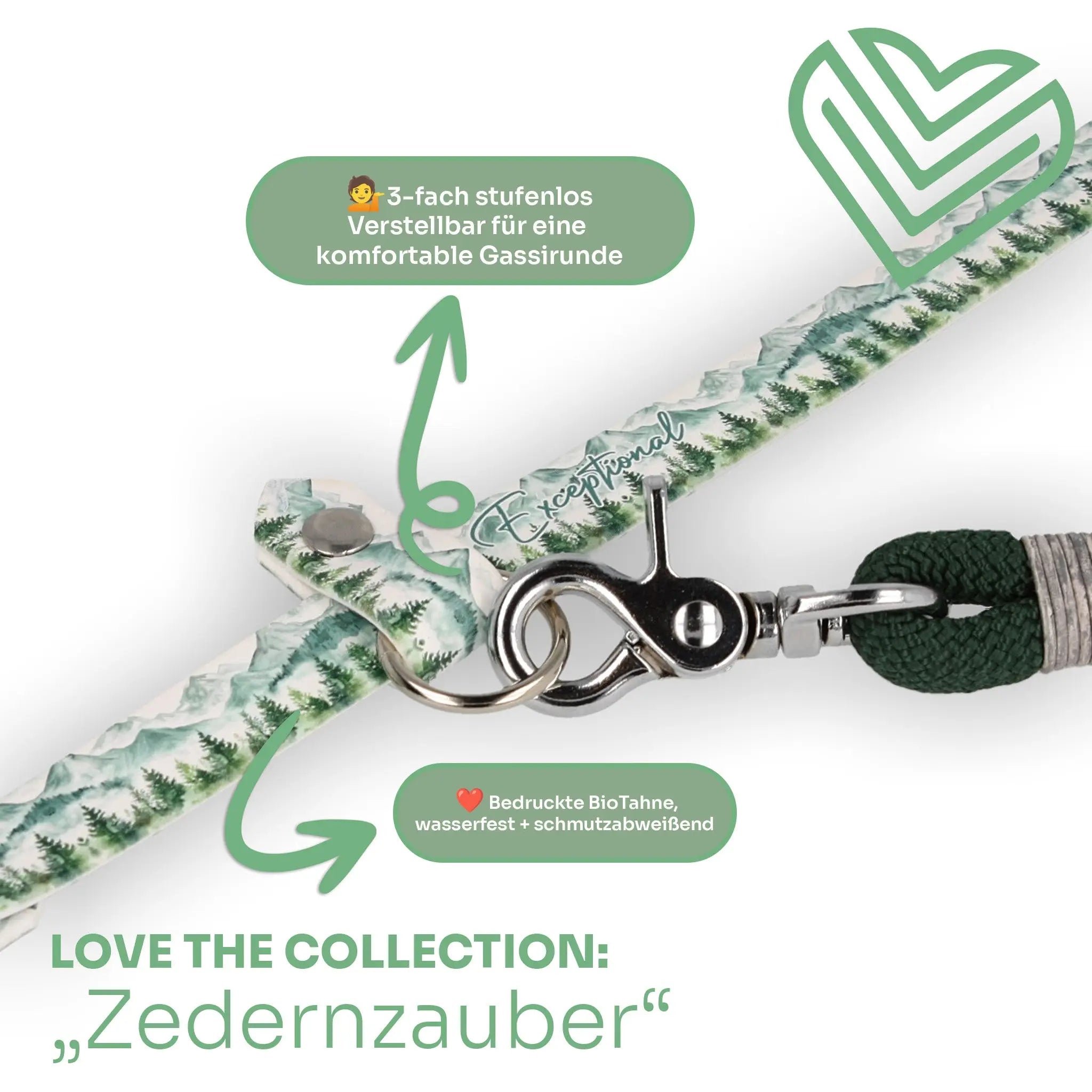 Hundeleine aus Tau x BioThane® 'Zedernzauber' Exceptional - Manufaktur mit Herz