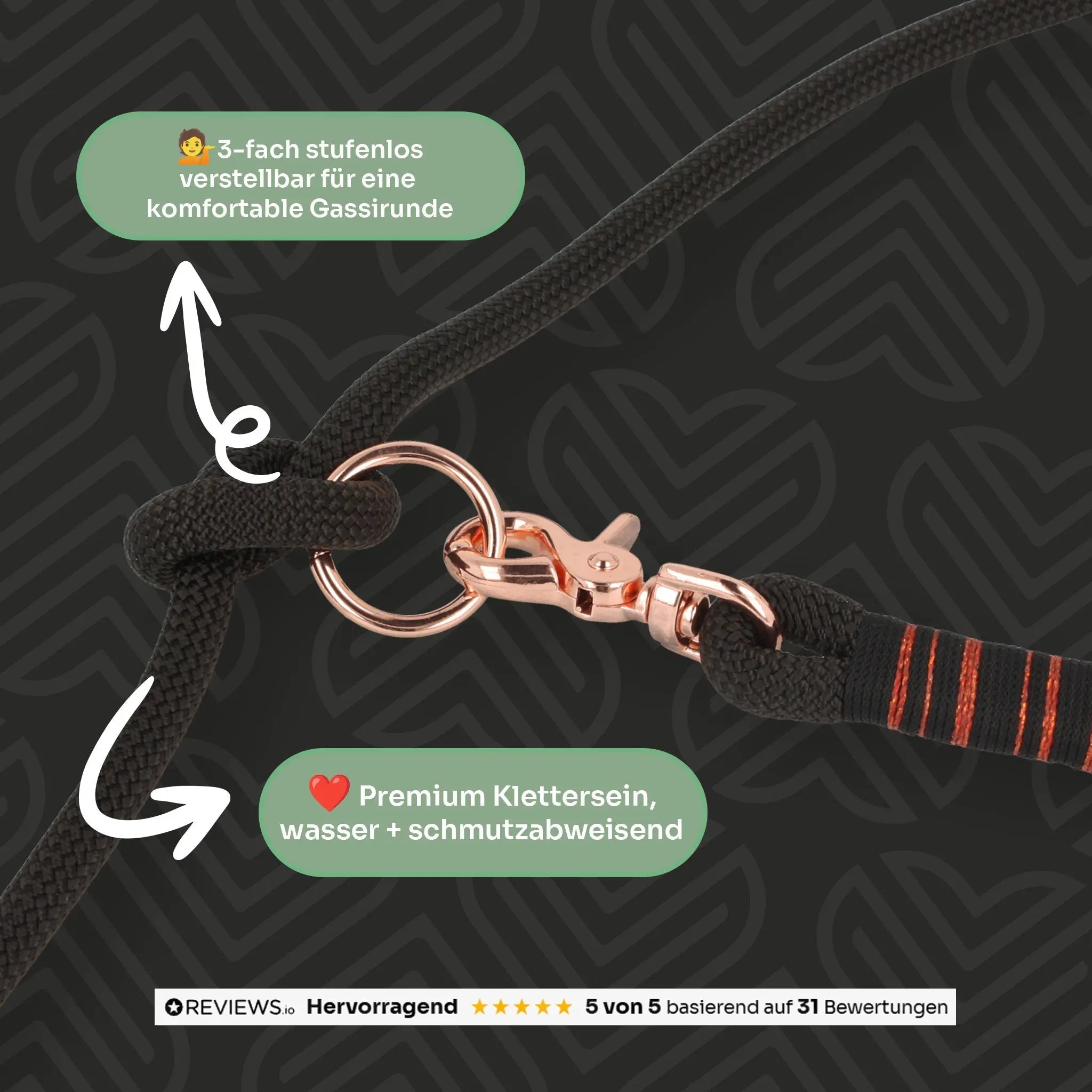 Set | Tauhalsband und Leine 'Noir & Rosé' Exceptional - Manufaktur mit Herz