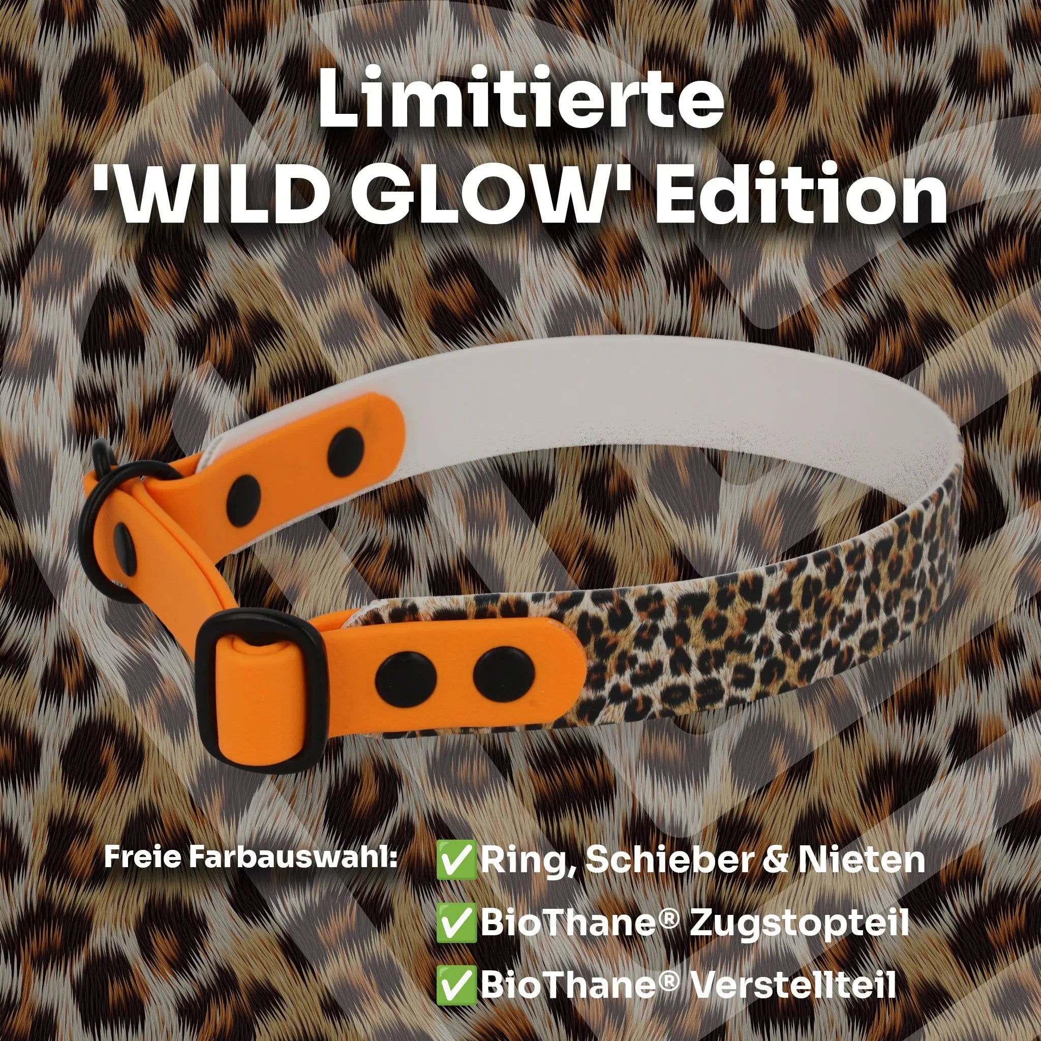 Zugstopp-Halsband – WILD GLOW Edition aus BioThane® (limitiert) Exceptional - Manufaktur mit Herz
