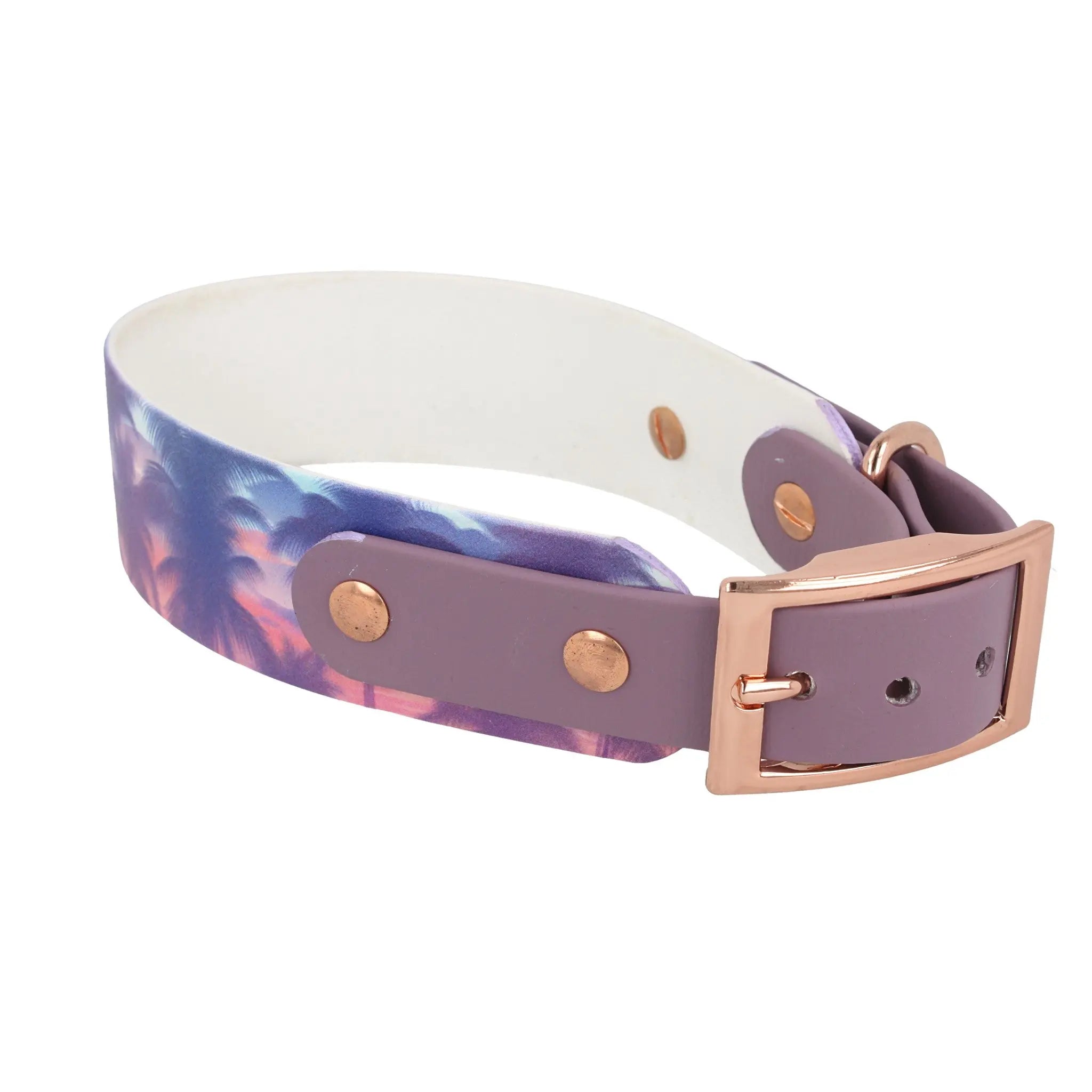 BioThane Halsband |38mm breit| 36-45 cm 'Pastel Palms' Exceptional - Manufaktur mit Herz