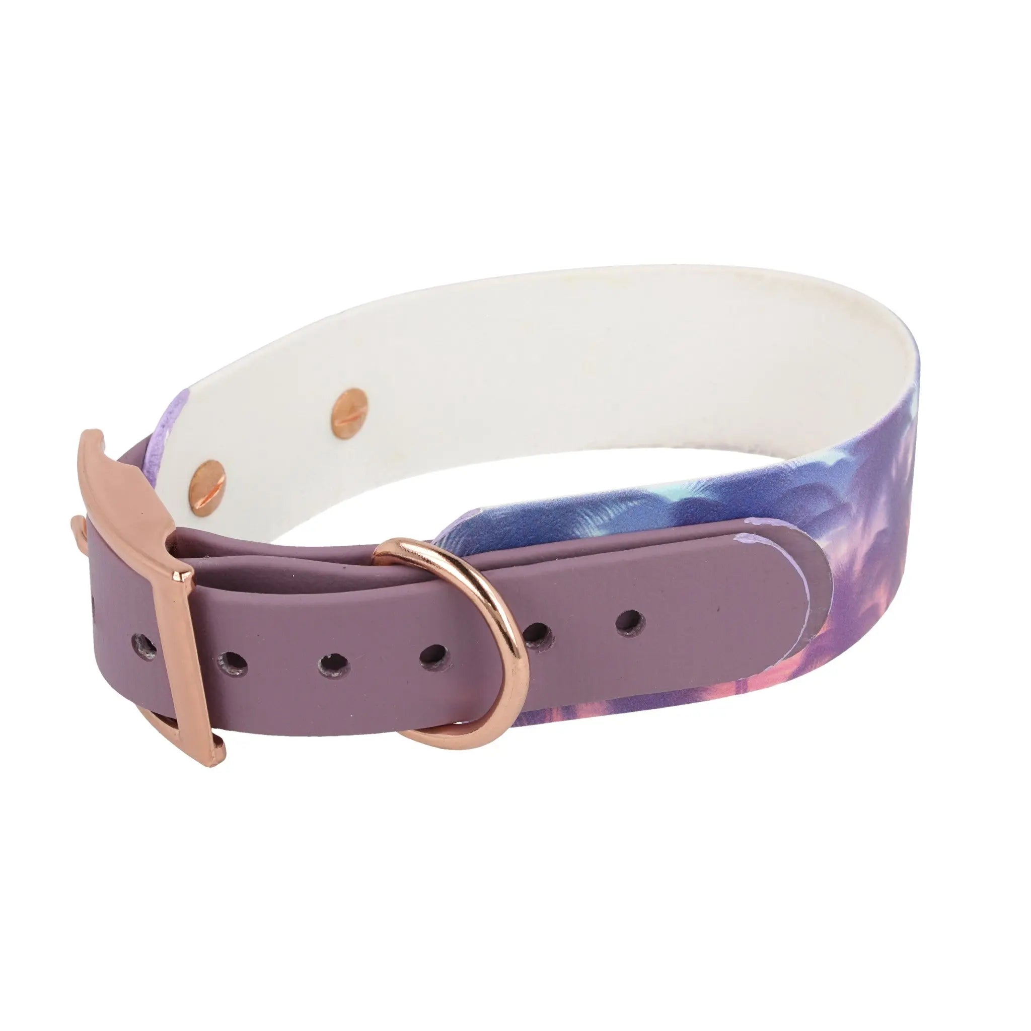 BioThane Halsband |38mm breit| 36-45 cm 'Pastel Palms' Exceptional - Manufaktur mit Herz