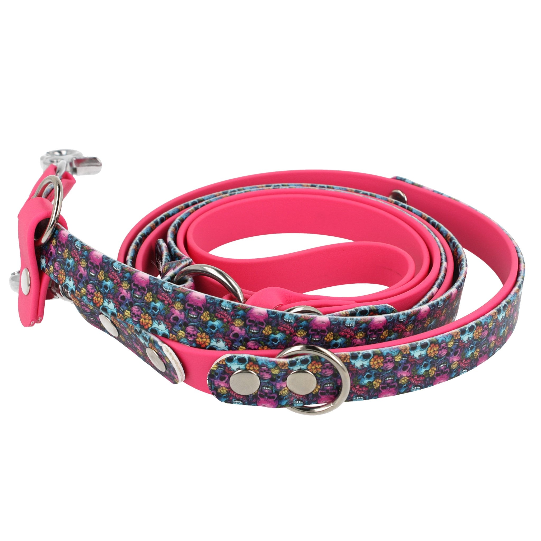 Schmuddelwetter Leine 'Funky Skull pink' – Funktion kann auch stilvoll