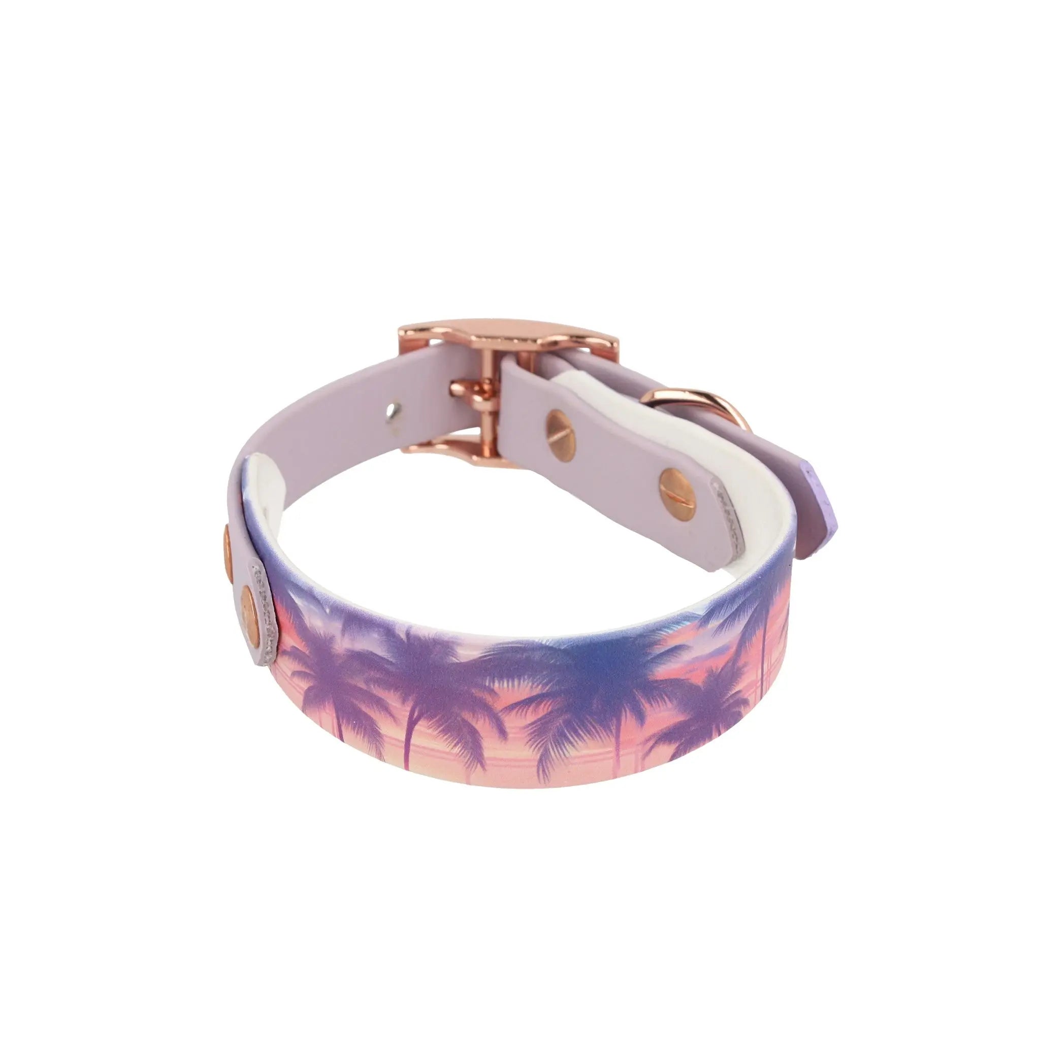 BioThane Halsband 28-36,5cm 'Pastel Palms' Exceptional - Manufaktur mit Herz