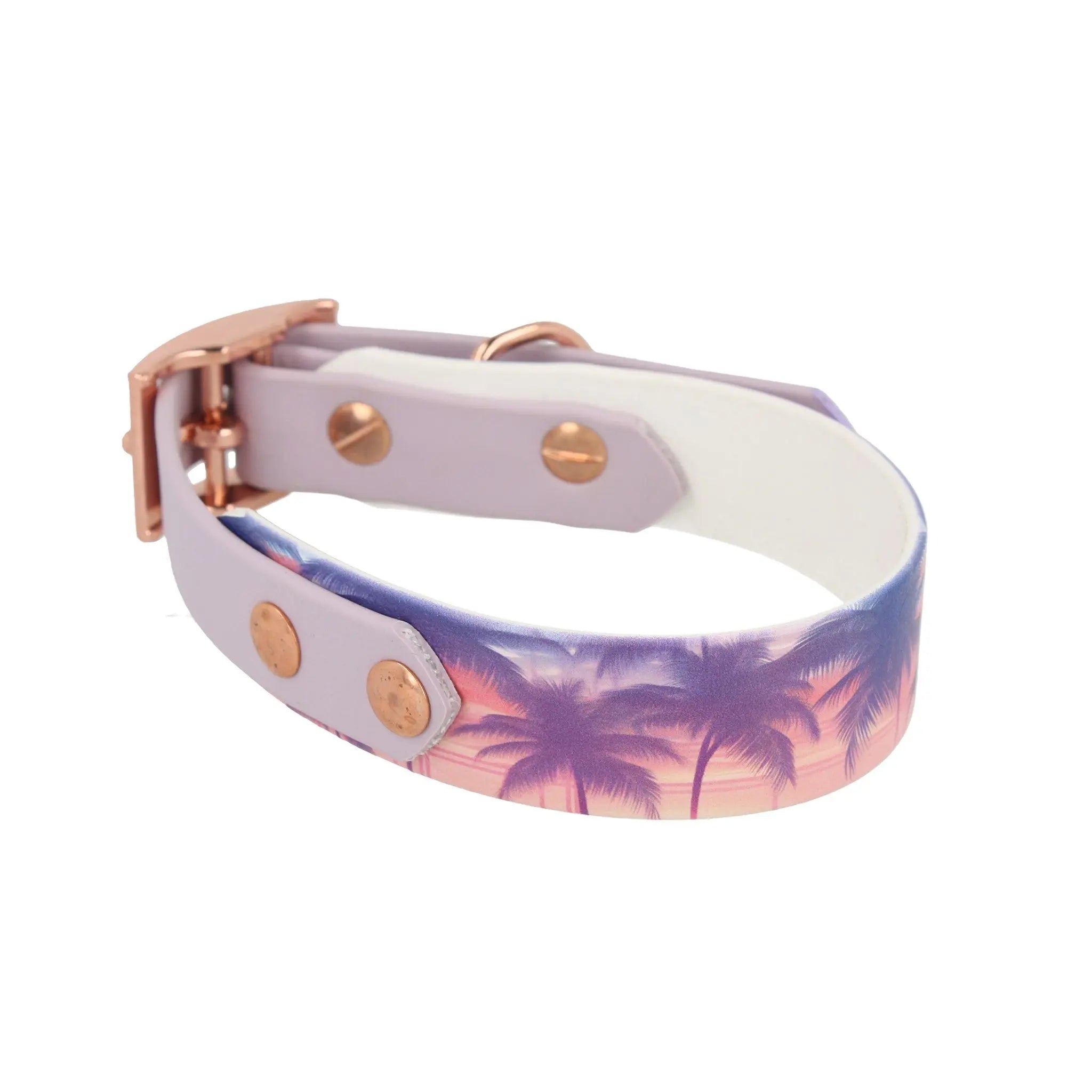 BioThane Halsband 28-36,5cm 'Pastel Palms' Exceptional - Manufaktur mit Herz