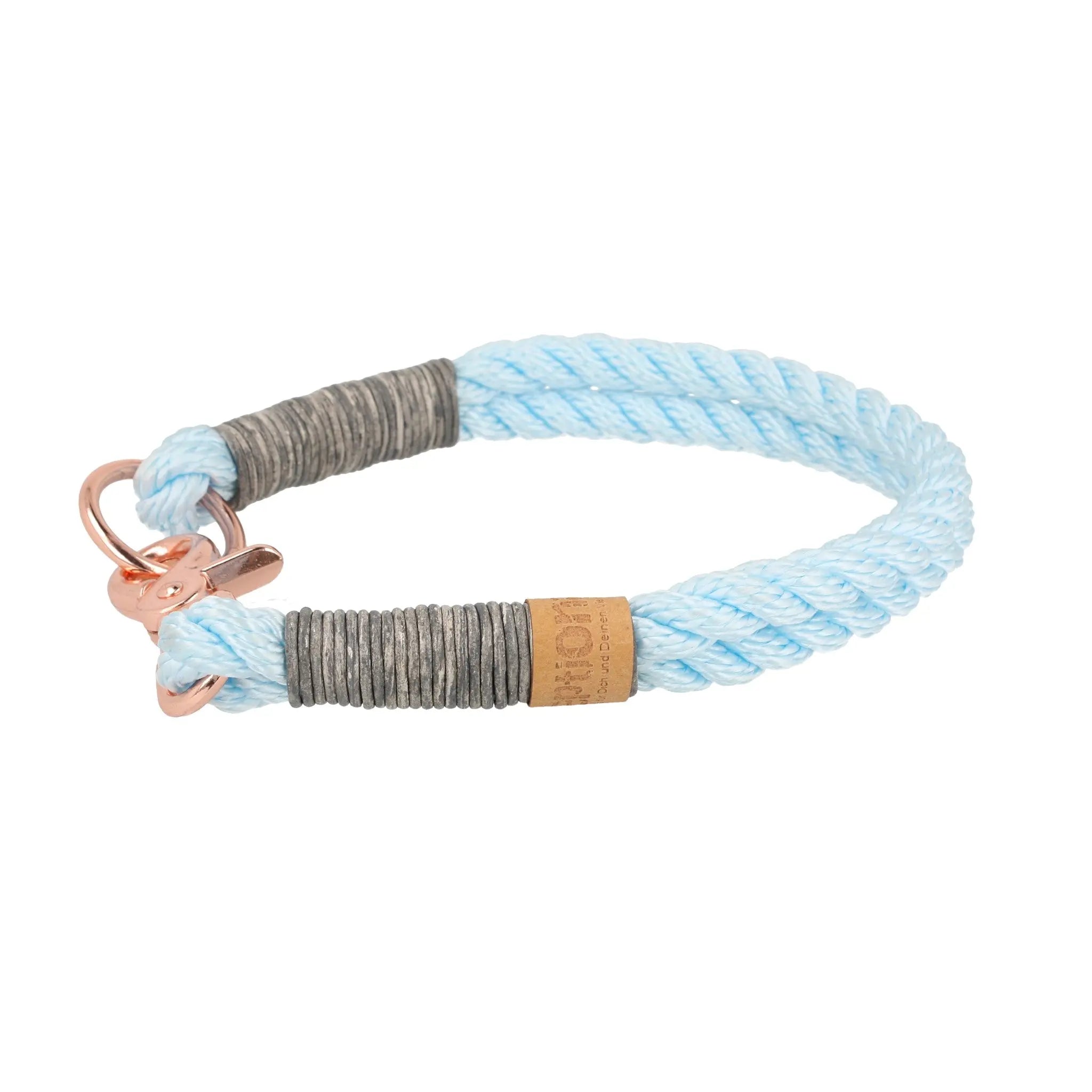 Tauhalsband 35,5|38|41,5|44|48 cm 'Babyblau curl' Exceptional - Manufaktur mit Herz