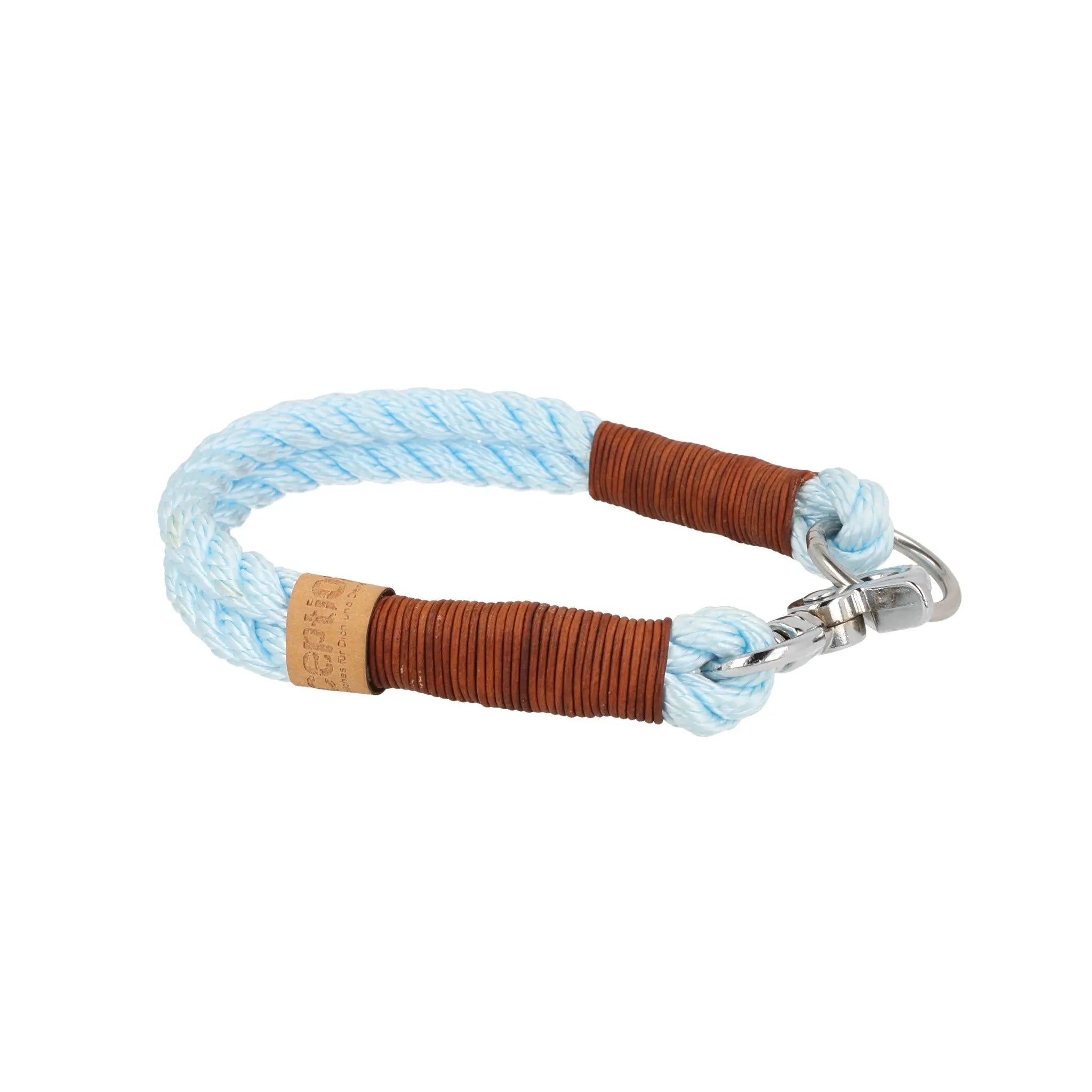 Tauhalsband 34|39.5|43 cm 'Babyblau curl silver' Exceptional - Manufaktur mit Herz