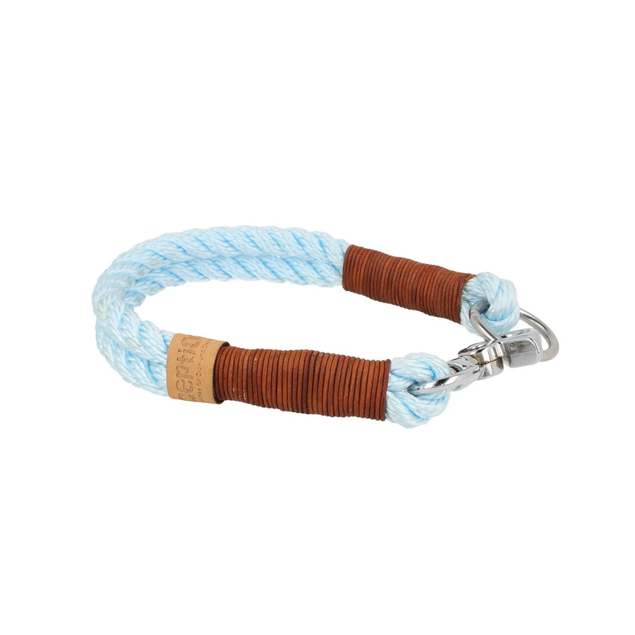 Tauhalsband 34|39.5|43 cm 'Babyblau curl silver' Exceptional - Manufaktur mit Herz