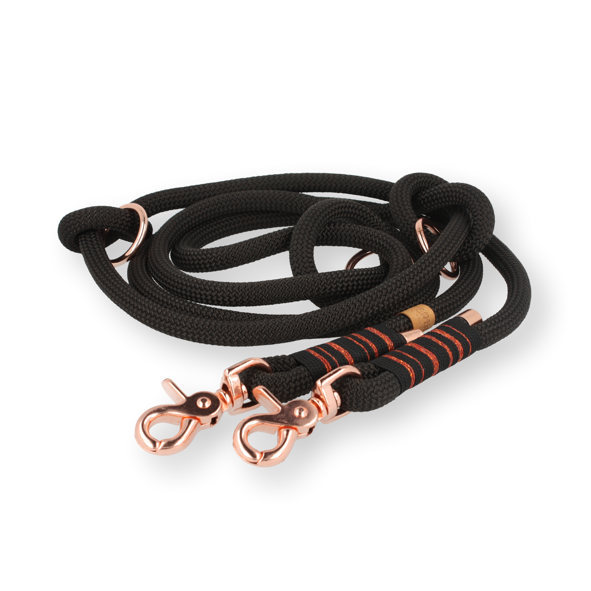 Set | Tauhalsband und Leine 'Noir & Rosé'