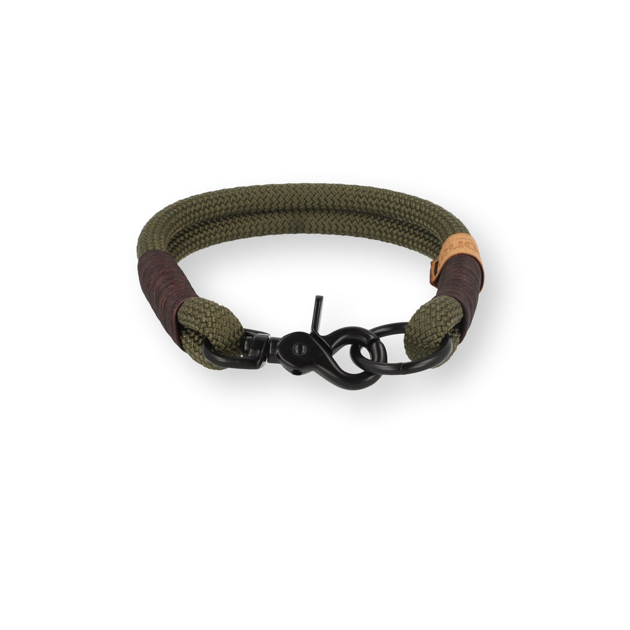 Set | Halsband und Leine aus Tau x BioThane® 'Olive Wildcat'