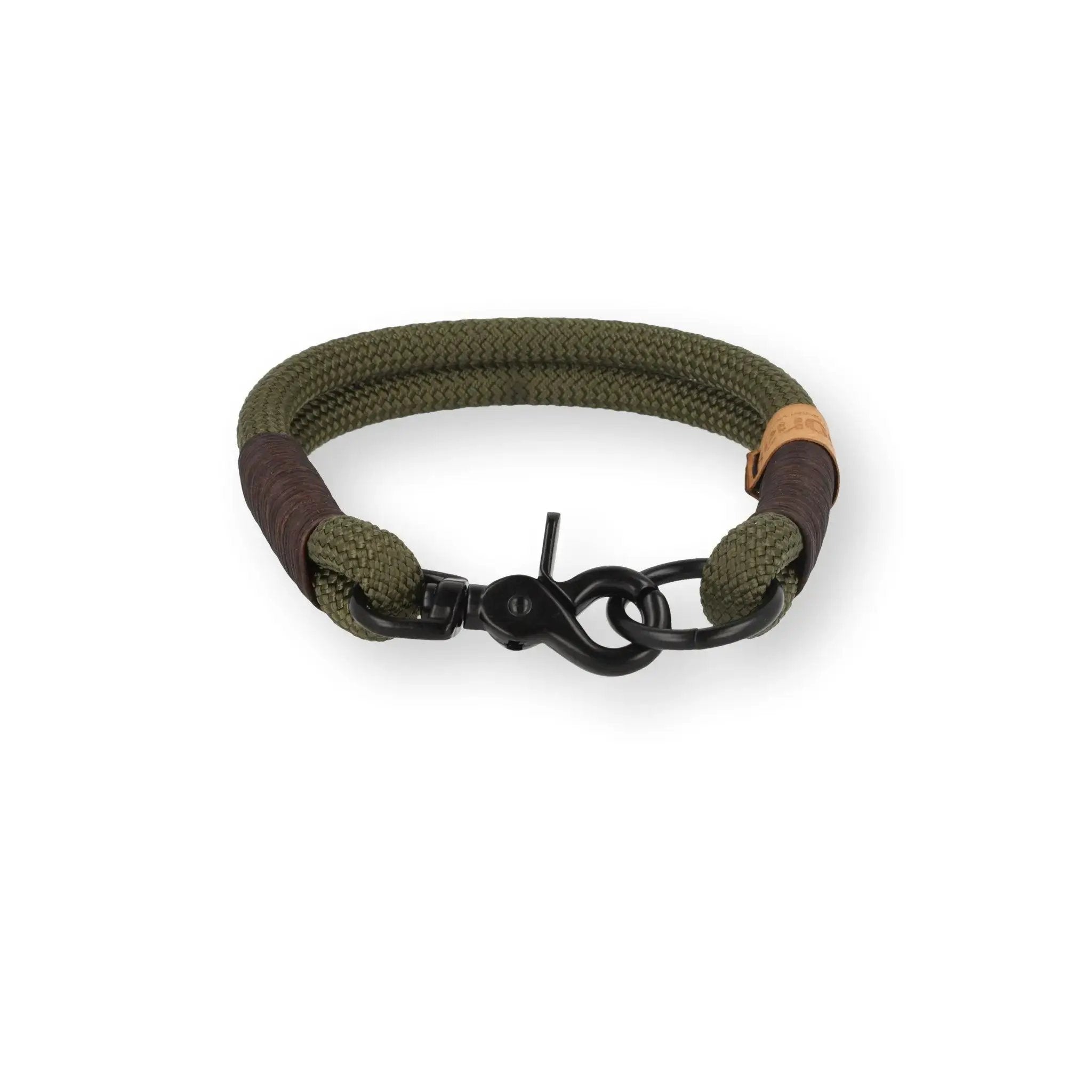 Set | Halsband und Leine aus Tau x BioThane® 'Olive Wildcat' Exceptional - Manufaktur mit Herz