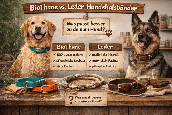 BioThane Hundehalsband Vergleich mit Leder Halsband – Exceptional Blog