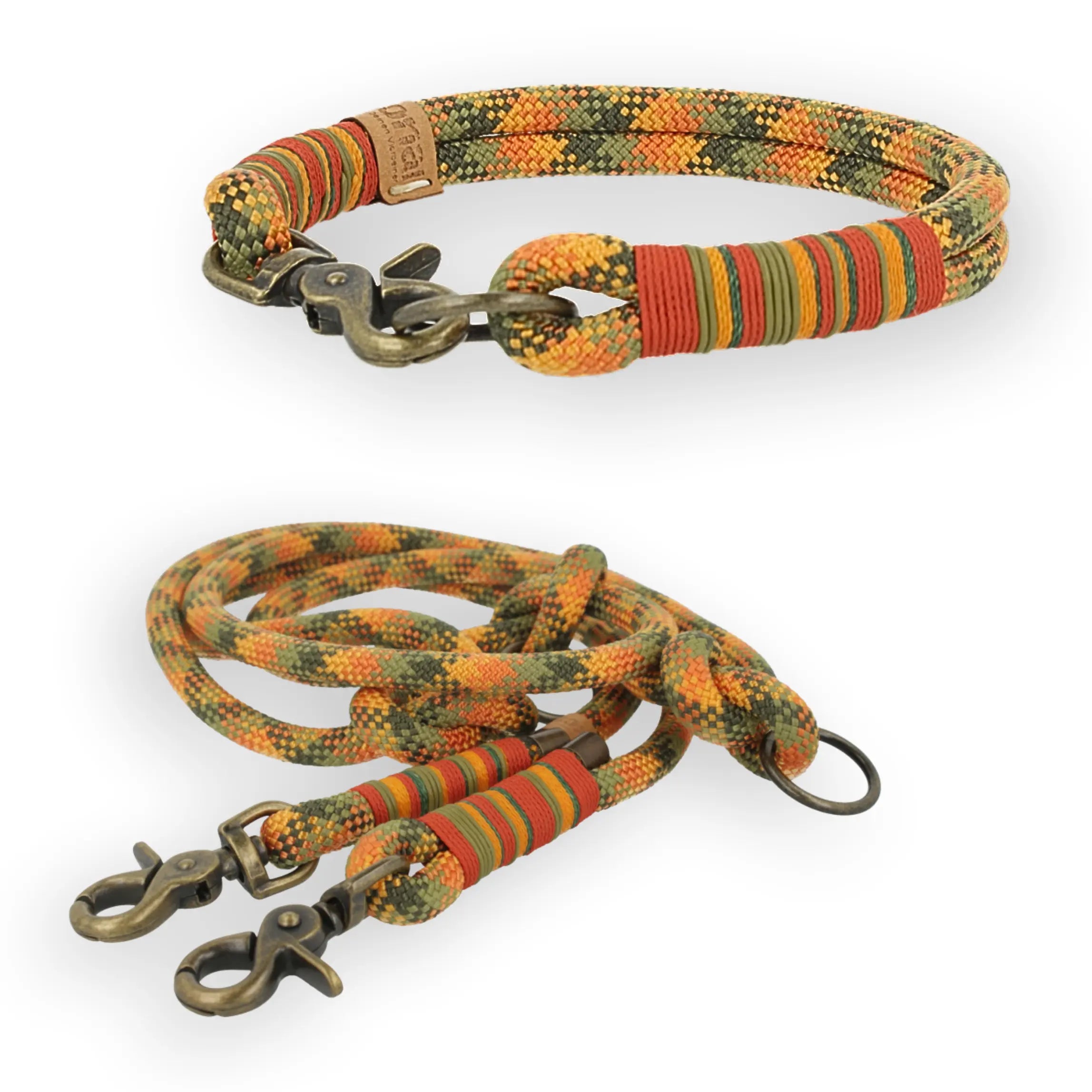 Set | Tauhalsband und Leine 'Amberwood' Exceptional - Manufaktur mit Herz