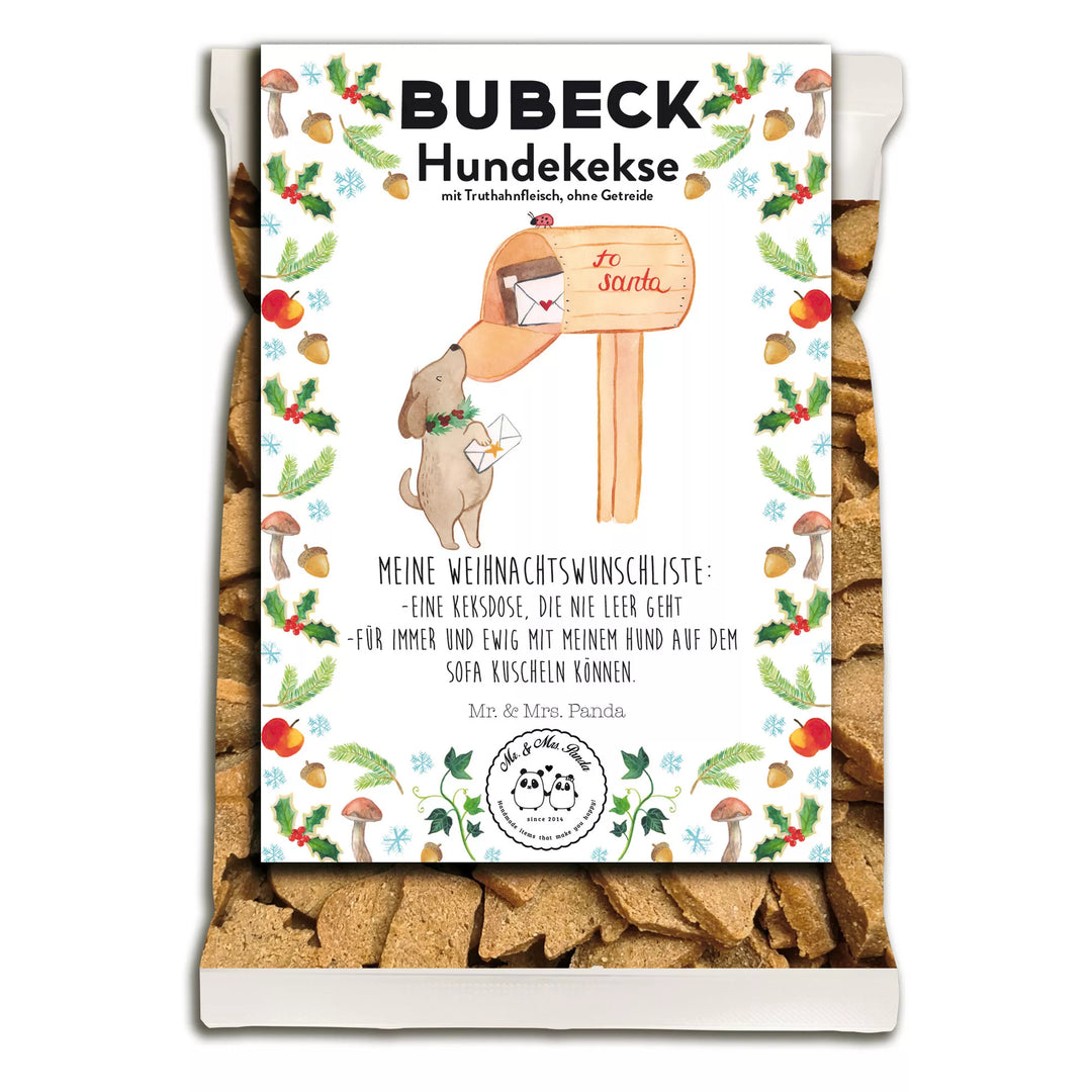 Mr. & Mrs. Panda Weihnachtskekse für Hunde 210 g – Motiv Wunschliste