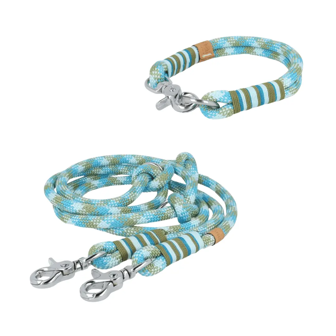 Set | Tauhalsband und Leine 'Ocean Leaf' Exceptional - Manufaktur mit Herz