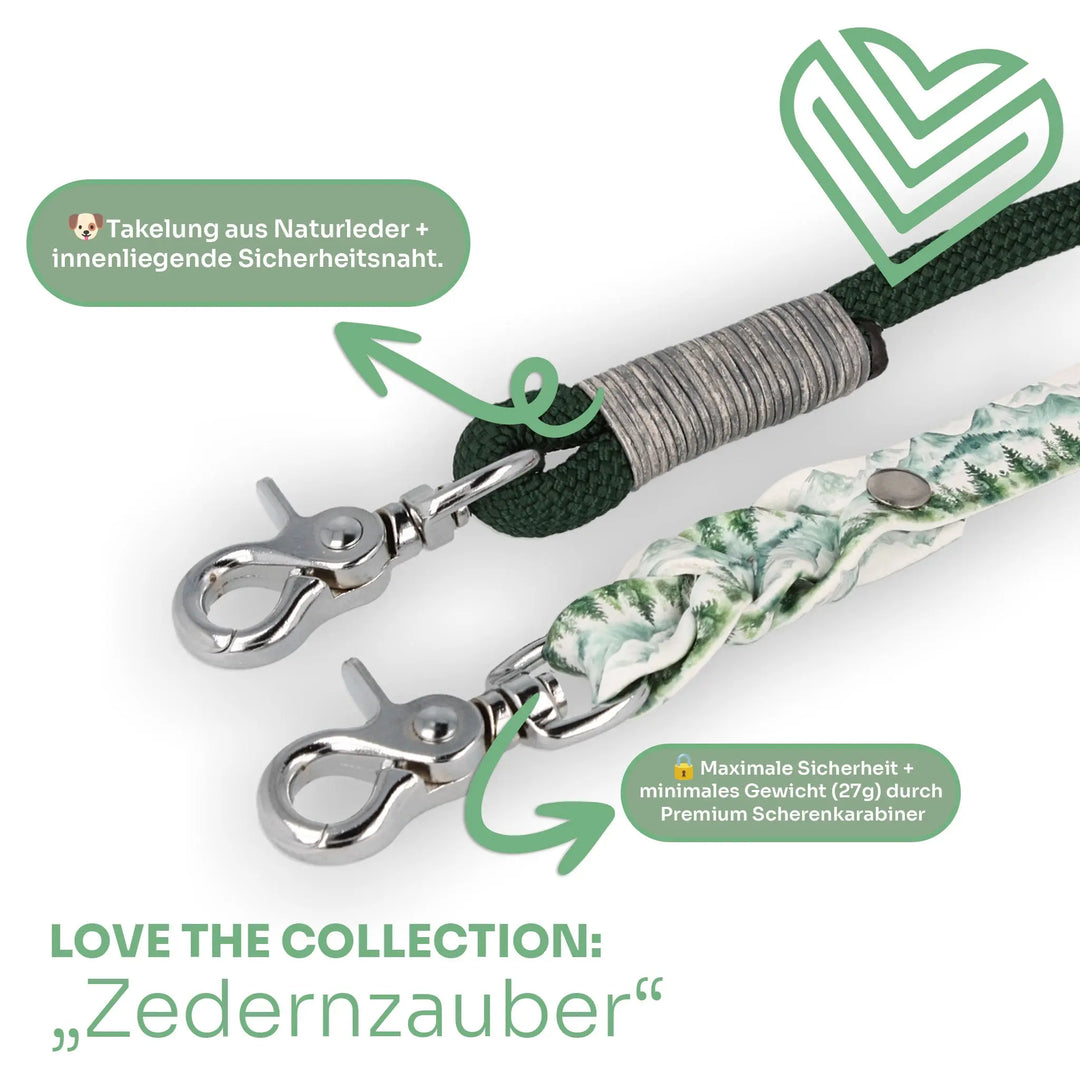Hundeleine aus Tau x BioThane® 'Zedernzauber' Exceptional - Manufaktur mit Herz