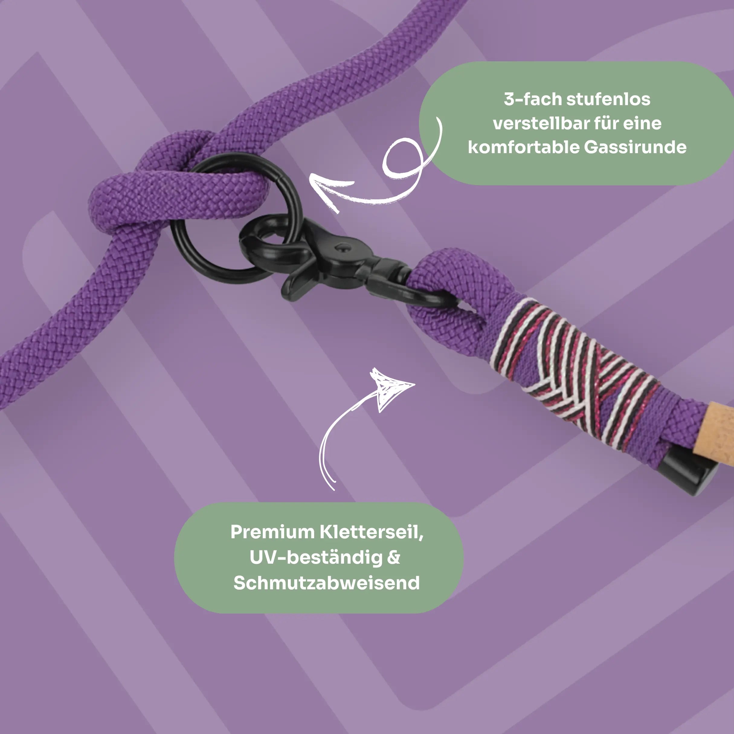 Set | Tauhalsband und Leine 'Purple Grape' Exceptional - Manufaktur mit Herz