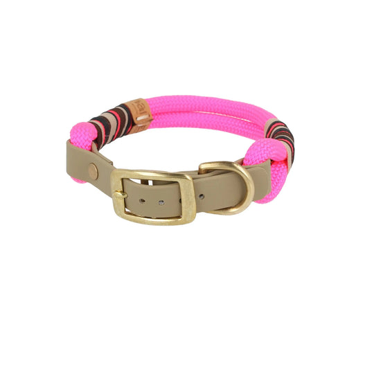 Verstellbares Tauhalsband 'Flamingo Glow' aus Premium-Segeltau in Pink – Exceptional Manufaktur