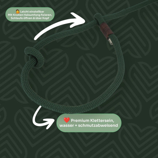 Retrieverleine │ Moxonleine aus Tau 'Waldzauber' Exceptional - Manufaktur mit Herz
