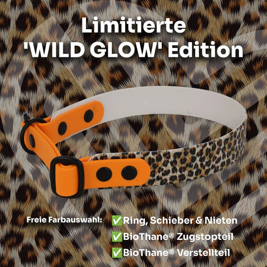 Zugstopp-Halsband – WILD GLOW Edition aus BioThane® (limitiert) Exceptional - Manufaktur mit Herz