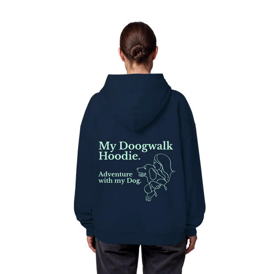 „Adventure with my Dog“ Hoodie - Organic Oversize Hoodie Exceptional - Manufaktur mit Herz