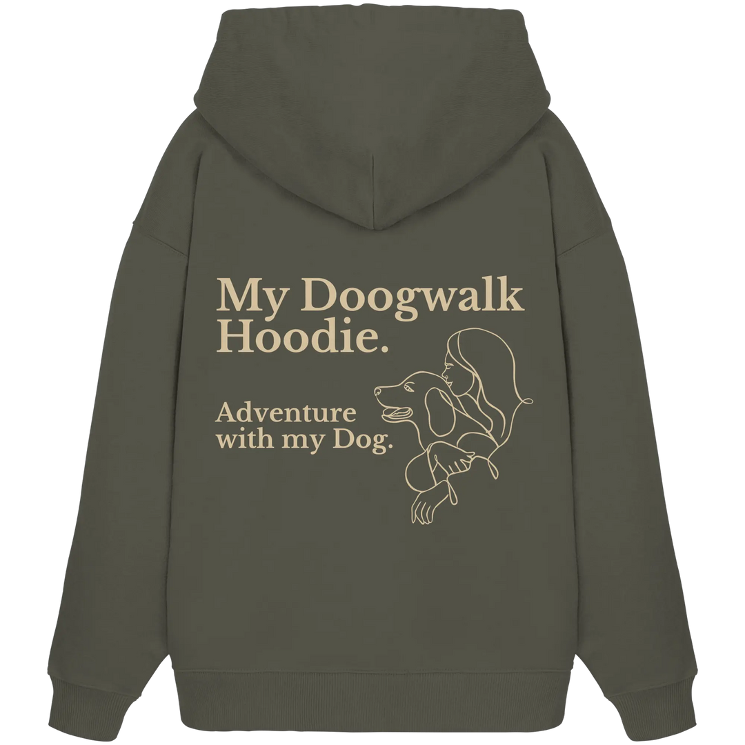 „Adventure with my Dog“ Hoodie - Organic Oversize Hoodie Exceptional - Manufaktur mit Herz