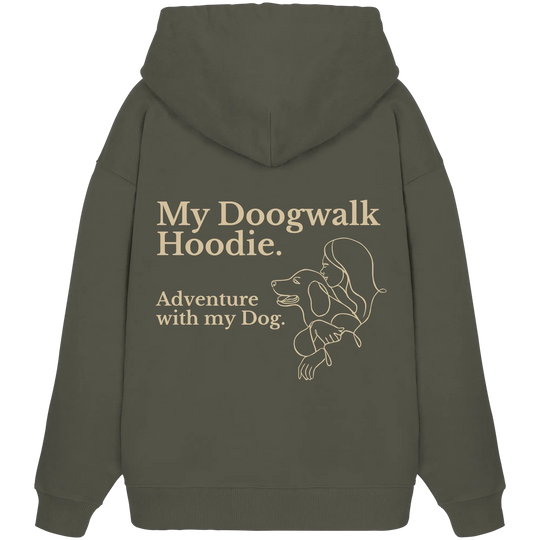 „Adventure with my Dog“ Hoodie - Organic Oversize Hoodie Exceptional - Manufaktur mit Herz