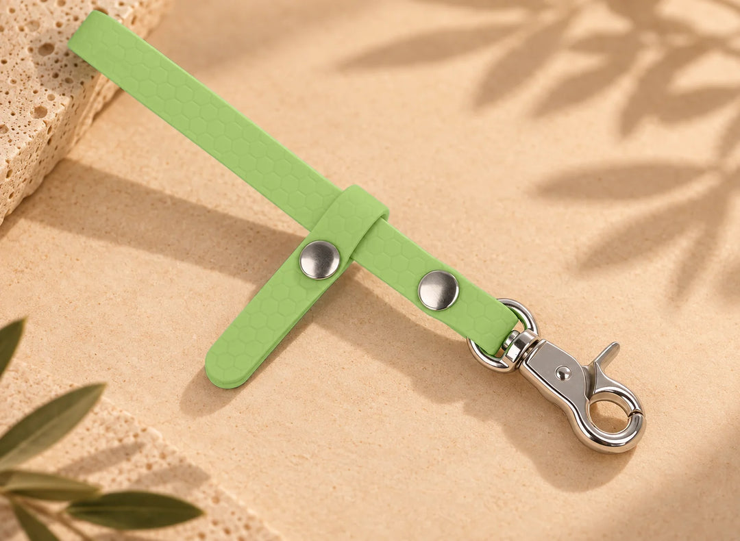 Schleppleinenhalter Hexa Jadegrün, einzeln mit Karabiner – Exceptional