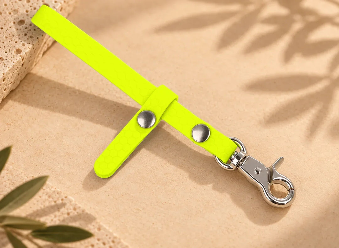 Schleppleinenhalter Hexa Neongelb, einzeln mit Karabiner – Exceptional