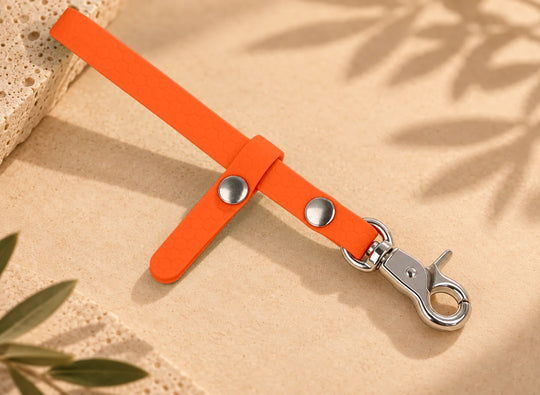 Schleppleinenhalter Hexa Neonorange, einzeln mit Karabiner – Exceptional
