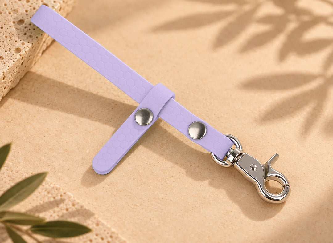 Schleppleinenhalter Hexa Pastell-Lavendel, einzeln mit Karabiner – Exceptional