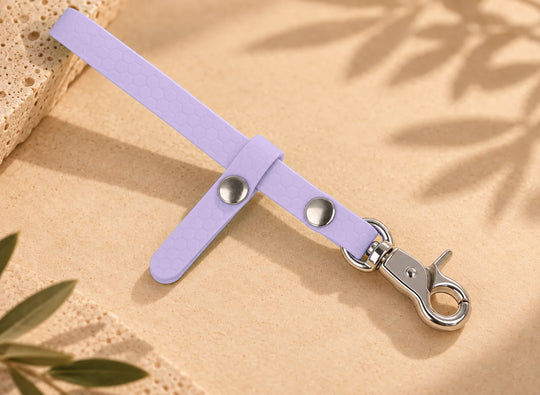 Schleppleinenhalter Hexa Pastell-Lavendel, einzeln mit Karabiner – Exceptional