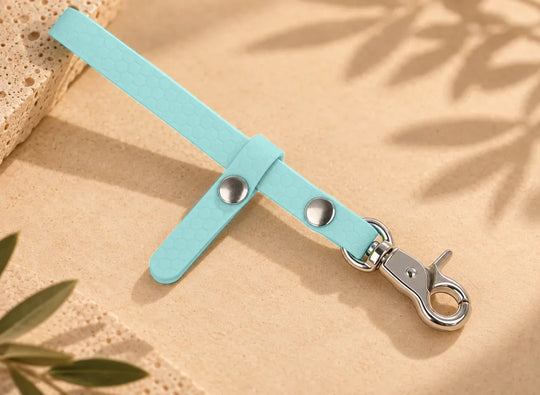 Schleppleinenhalter Hexa Pastellblau, einzeln mit Karabiner – Exceptional