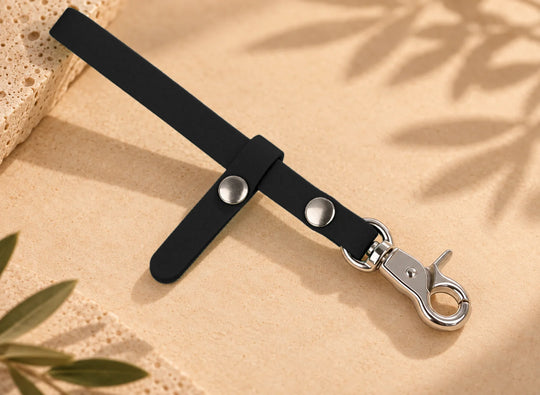 Schleppleinenhalter Hexa Schwarz, einzeln mit Karabiner – Exceptional