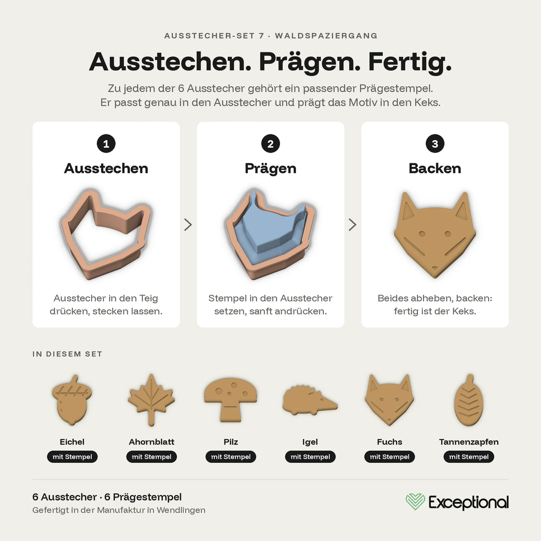 Anleitung Ausstecher und Prägestempel aus dem Hundekeks-Set Waldspaziergang #set_waldspaziergang