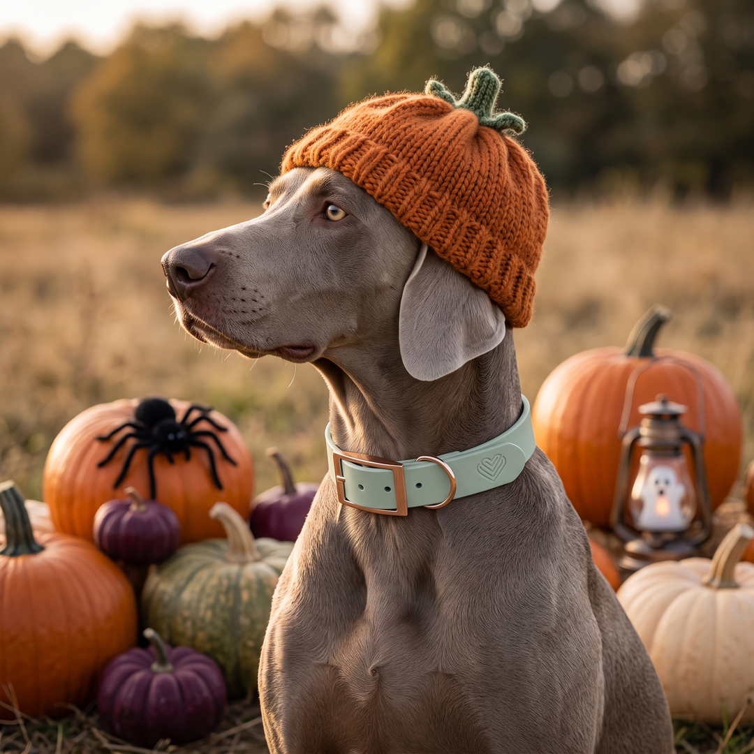 Hund mit BioThane® Halsband – Halloween-Edition, Exceptional