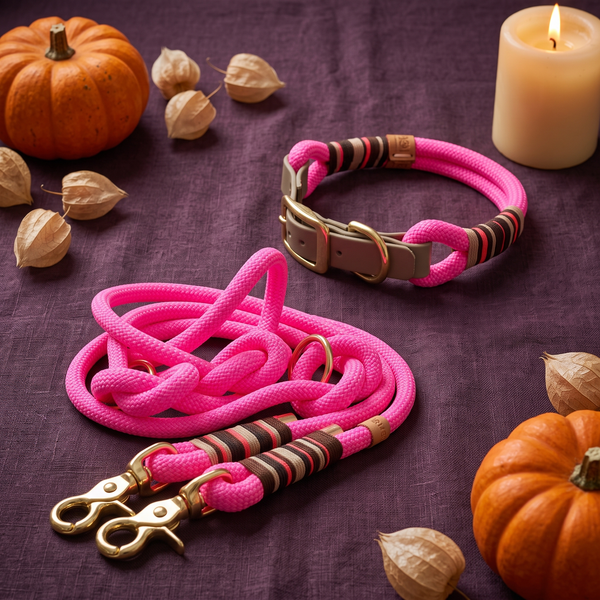 Set 'Flamingo Glow' – Tauhalsband und Tauleine, Halloween-Edition, Exceptional